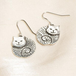 Fat Cat Pewter Earrings